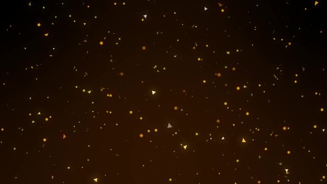 Abstract Background With Golden Floating Particles And Warm Glow.