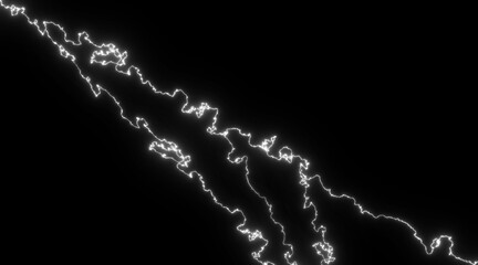 Obraz premium Vertical lightning bolt with branching electric glow streaks on dark background, cinematic sci-fi digital energy effect for futuristic compositions.