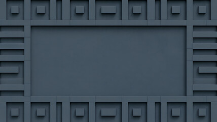 Dark Geometric Square Border Frame
