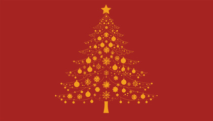 Christmas tree ornament vector background
