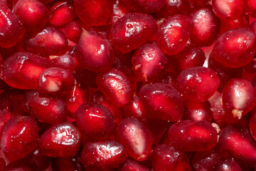 Delicious and healthy pomegranate seeds