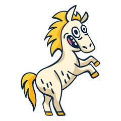 Crazy horse animal cartoon