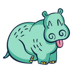 Hippopotamus animal cartoon