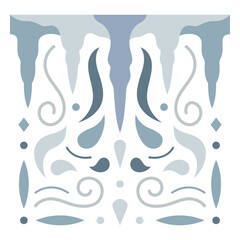 Ice stalactites design semi flat
