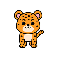 Cartoon Illustration of a Jaguar