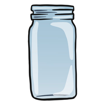 Empty glass jar color stroke