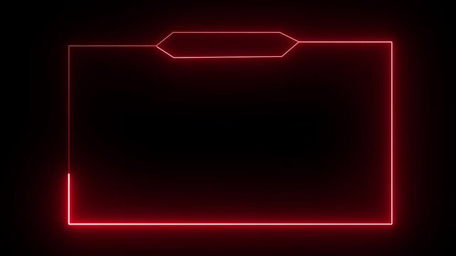 Live streaming neon text frame animation box frame neon frame live streaming game live Stream overlay animation.