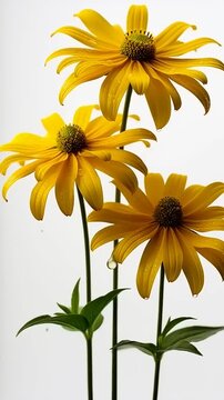 Radiant Yellow Rudbeckia Flowers - A Botanical Still Life.