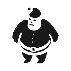 Minimal Santa Claus Silhouette Icon Illustration