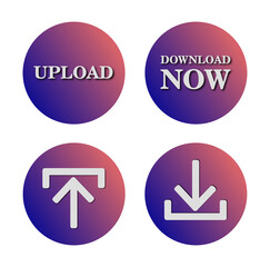 Minimal Arrow Buttons – Upload, Download, Up, and Down Icons