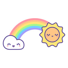 Happy sun and cloud rainbow