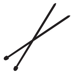 Knitting needles silhouette