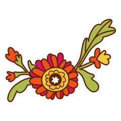 70s flower color stroke