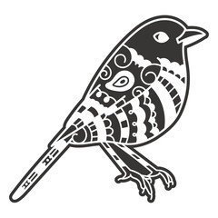 Standing simple bird mandala cut out