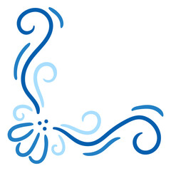 Blue corner swirls stroke