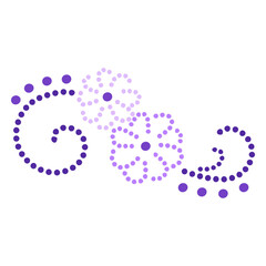 Violet floral swirls flat