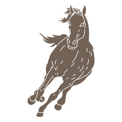 Running frontal horse cut out
