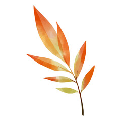 Watercolor orange leaves