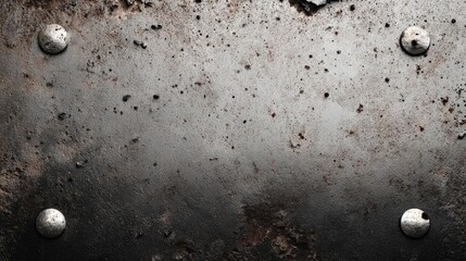 Textured Rusty Metal Surface with Bolts: Industrial Grunge Background Design