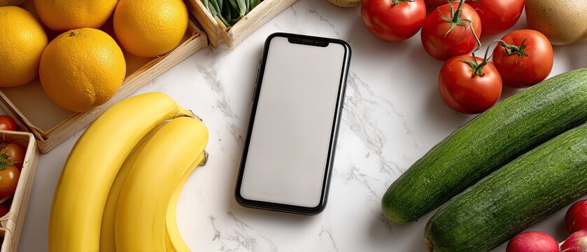 Bright green vegetables and a smartphone are set on a countertop, showcasing an inspiring meal prep scene in a kitchen