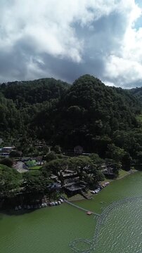 drone view ngebel lake 