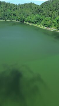 drone view ngebel lake 