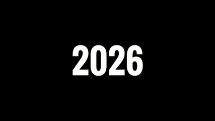 Count Up New Year Animation from 1990 to 2026. Black Background Number Progress.