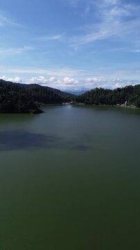 drone view ngebel lake 
