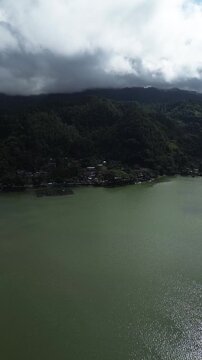 drone view ngebel lake 