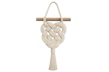 Macrame heart knot wall hanging decor