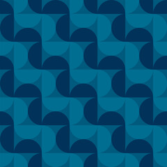 mid century, modern abstract half circles striped seamless pattern and background vector illustration