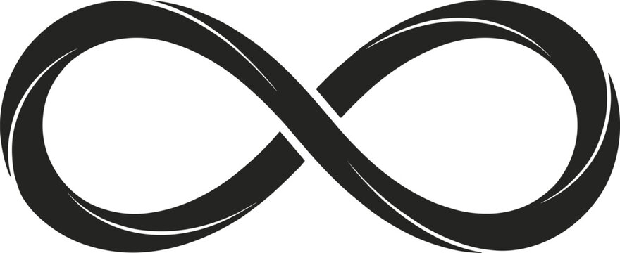 Elegant swirling infinity loop vector symbol representing endless continuity, modern minimal design, timeless flow and limitless creative energy
