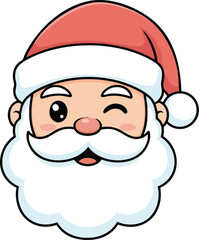 Cheerful winking Santa Claus head Christmas vector art