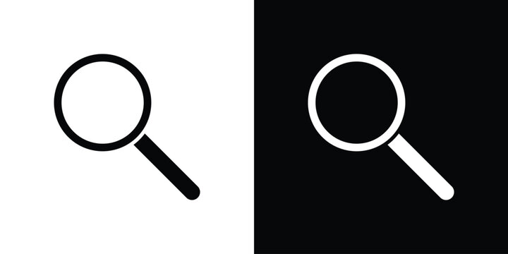 Magnifying glass icons vector silhouette design. Vector flat graphic design illustration.