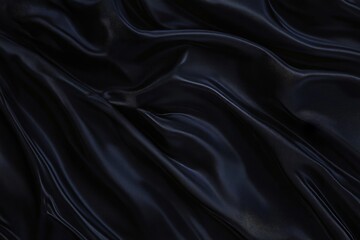 Obraz premium Elegant Deep Black Liquid Cloth Creating Abstract Waves with Beautiful Fabric Reflecting Smoothly