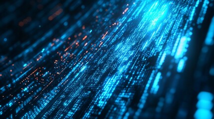 Stunning futuristic digital network background with dynamic blue lights and glowing elements for innovative tech concepts and modern designs