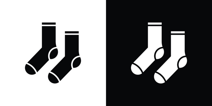 Pair of socks icons vector silhouette design. Vector flat graphic design illustration.