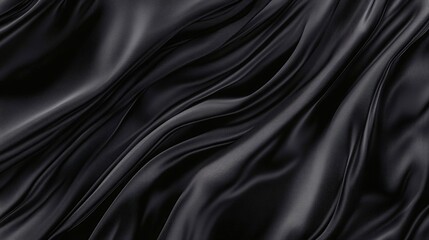 Obraz premium Abstract Elegance with Black Silk Texture Background and Luxurious Dark Waves and Drapery Folds