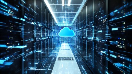 Experience cutting-edge cloud technology with a stunning data center visualization that offers a dynamic view of digital infrastructure solutions