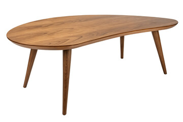 Mid Century Modern Kidney Bean Coffee Table Walnut Wood Teardrop MCM