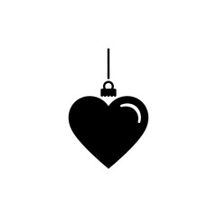 Minimalist festive heart ornament icon for holiday decorations