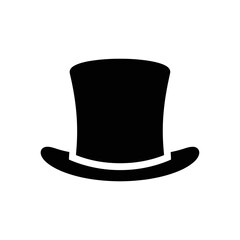 Filled black top hat icon design