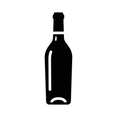 Filled black wine bottle vector icon design