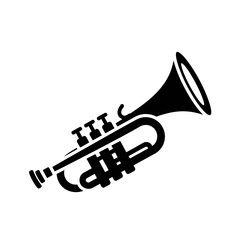 Filled black trumpet icon representing musical instrument