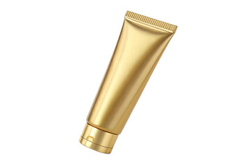 Gold Cosmetic Tube Mockup Transparent Background PNG