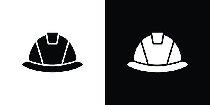 Safety helmet icons vector silhouette design. Vector flat graphic design illustration.