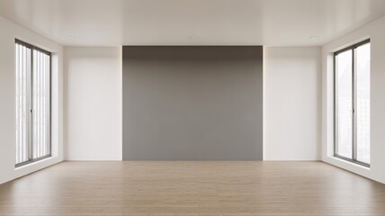 Stylish apartment interior with modern design and wooden floor detail