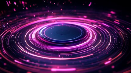Dynamic glowing pink and blue circles radiating energy for modern technology designs and futuristic concepts or vibrant creative presentations