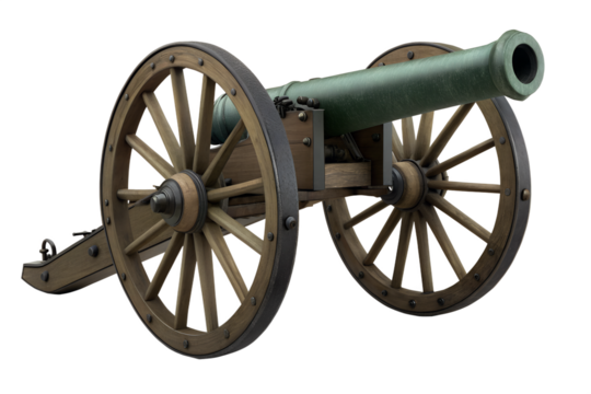 Civil War 12-Pounder Napoleon Field Cannon Green Barrel – High Resolution Studio Photo