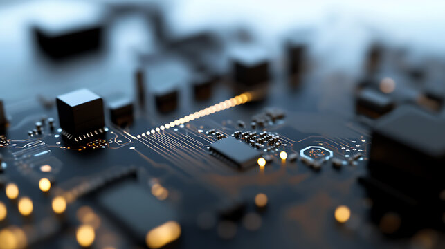 Close-up shot showcasing the intricate circuitry of a modern electronic motherboard. The sleek design and detailed components highlight technology. #Tech #CircuitBoard